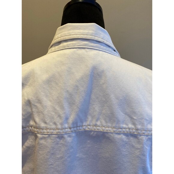 Denim & Co Jean Jacket Womens White Plus Size XL Western Beadwork Pockets - Picture 7 of 12